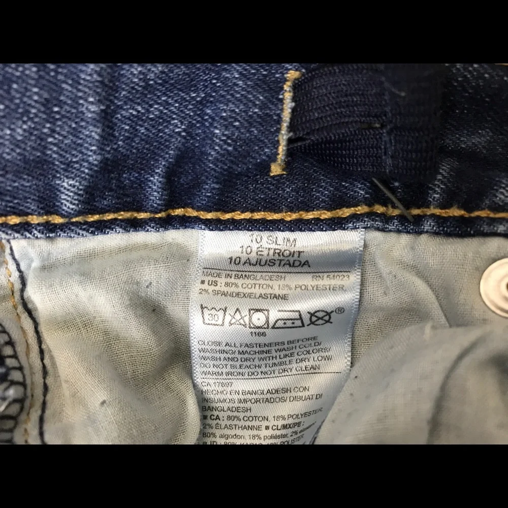 Old Navy Girls Slim‎ Jeans 10 Adjustable Waist